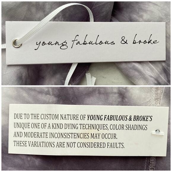 Young Fabulous & Broke Raine Tie-Dye Wrap Mini Dress Elastic Purple Size XS NWT - Picture 15 of 16